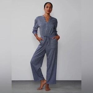 New York’s & Co. | Brushed Hacci Lounge Jumpsuit Navy Size XXL